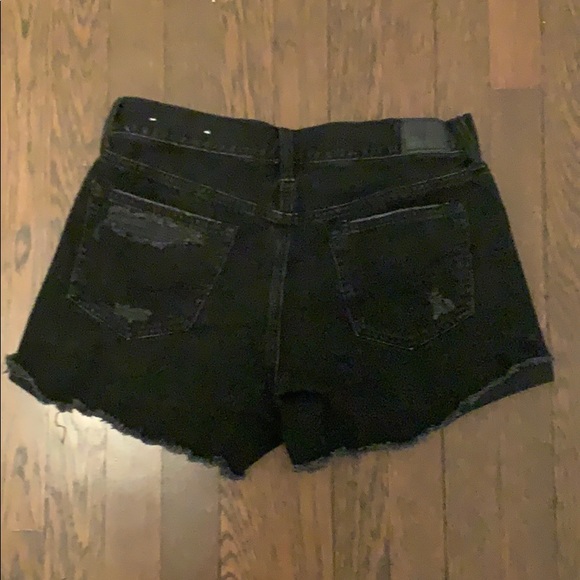 Black denim shorts - Picture 2 of 4